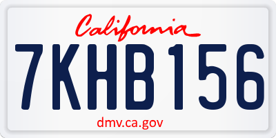 CA license plate 7KHB156