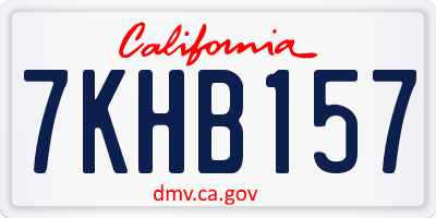 CA license plate 7KHB157