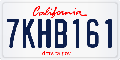 CA license plate 7KHB161