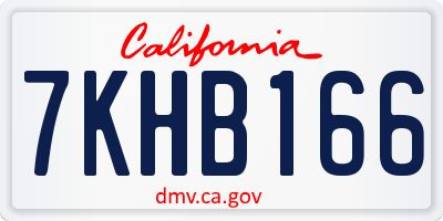 CA license plate 7KHB166