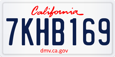 CA license plate 7KHB169