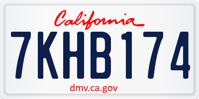 CA license plate 7KHB174