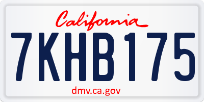 CA license plate 7KHB175