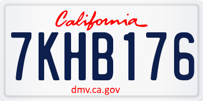 CA license plate 7KHB176