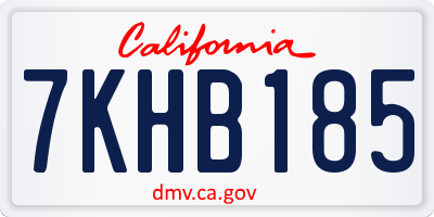 CA license plate 7KHB185