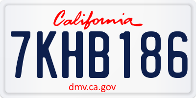 CA license plate 7KHB186
