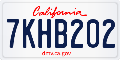 CA license plate 7KHB202