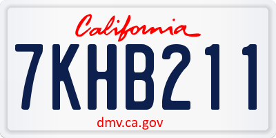 CA license plate 7KHB211