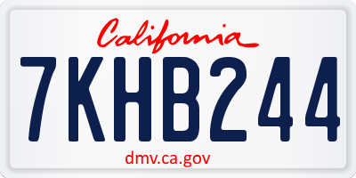 CA license plate 7KHB244
