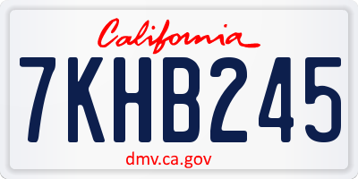 CA license plate 7KHB245