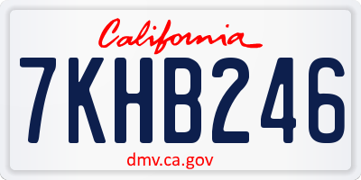 CA license plate 7KHB246