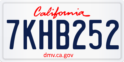 CA license plate 7KHB252