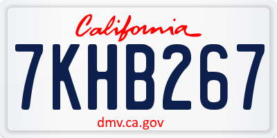 CA license plate 7KHB267