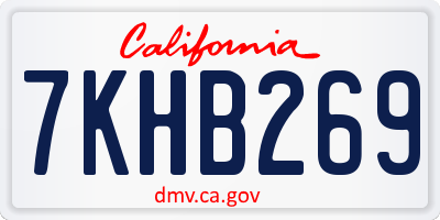 CA license plate 7KHB269