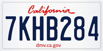 CA license plate 7KHB284