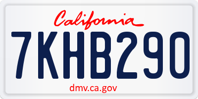 CA license plate 7KHB290