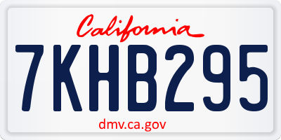 CA license plate 7KHB295