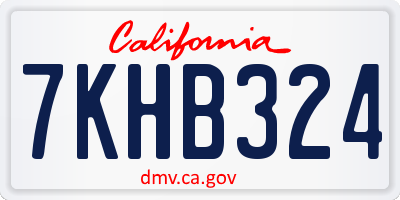 CA license plate 7KHB324
