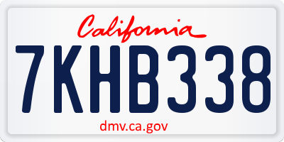 CA license plate 7KHB338