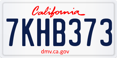 CA license plate 7KHB373