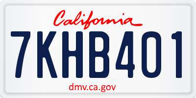 CA license plate 7KHB401