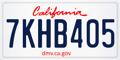 CA license plate 7KHB405