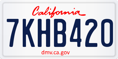 CA license plate 7KHB420