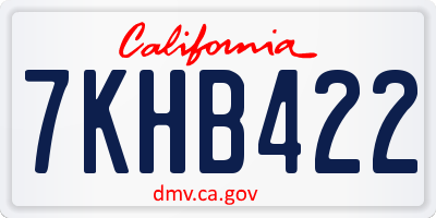 CA license plate 7KHB422