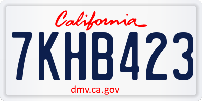 CA license plate 7KHB423