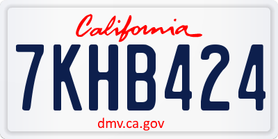 CA license plate 7KHB424
