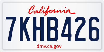 CA license plate 7KHB426