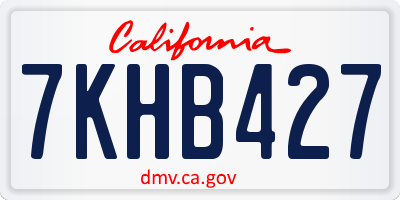 CA license plate 7KHB427
