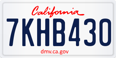 CA license plate 7KHB430