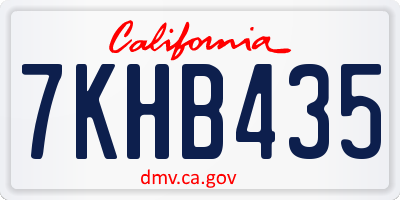 CA license plate 7KHB435