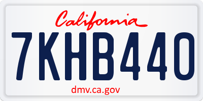 CA license plate 7KHB440