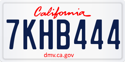 CA license plate 7KHB444