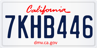 CA license plate 7KHB446