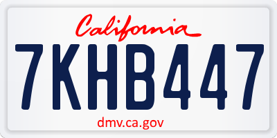 CA license plate 7KHB447
