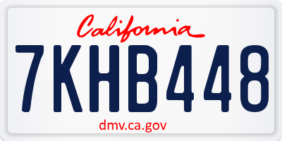 CA license plate 7KHB448