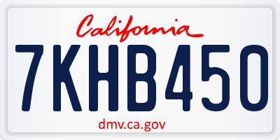 CA license plate 7KHB450