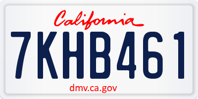 CA license plate 7KHB461
