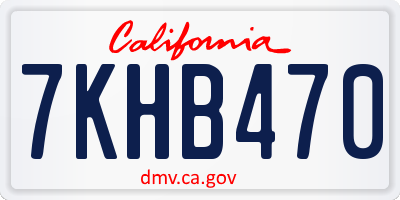 CA license plate 7KHB470