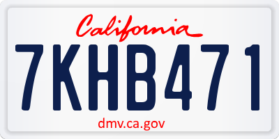 CA license plate 7KHB471
