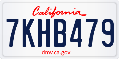 CA license plate 7KHB479