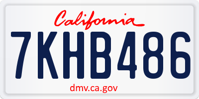 CA license plate 7KHB486