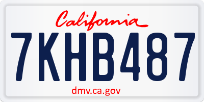 CA license plate 7KHB487