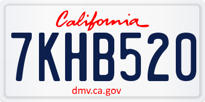 CA license plate 7KHB520