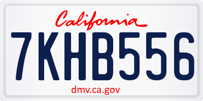 CA license plate 7KHB556