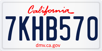 CA license plate 7KHB570