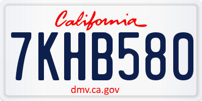 CA license plate 7KHB580